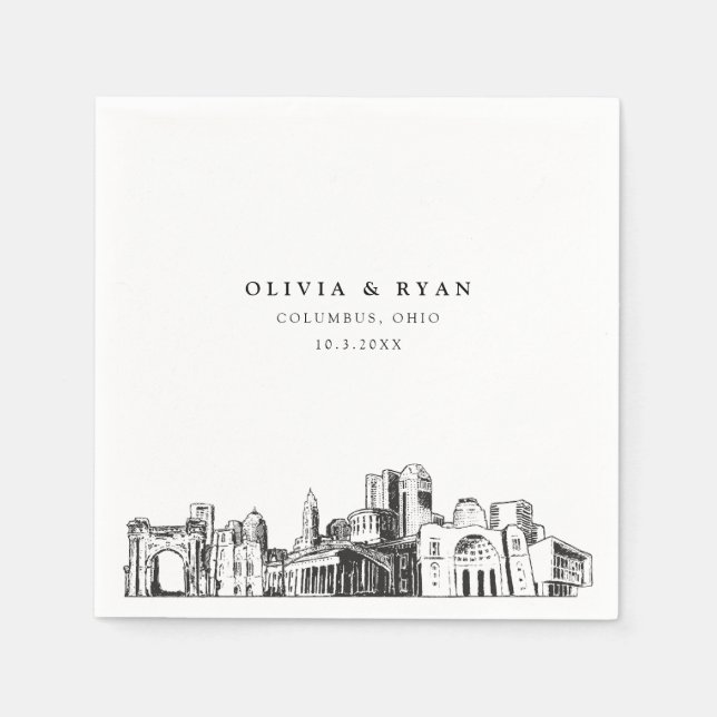 Columbus Ohio Wedding Minimalist Paper  Napkins (Front)