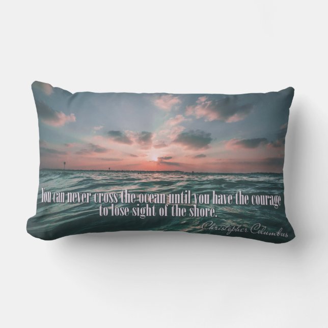 Columbus Quote Sunset throw pillows (Front)