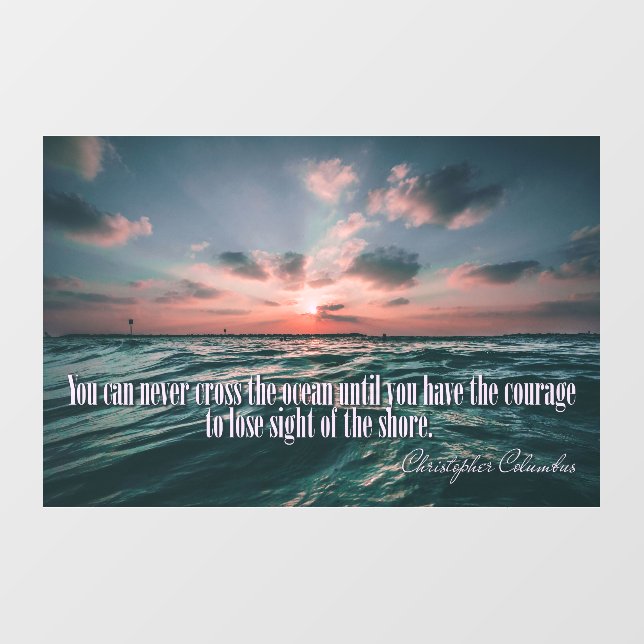 Columbus Quote Sunset Wall Decal (Front)