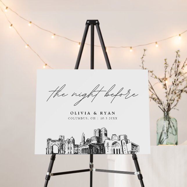 Columbus Rehearsal Dinner The Night Before 18x24 Foam Board (In Situ (Stand))