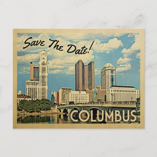 Columbus Save The Date Ohio Announcement Postcard (Front)
