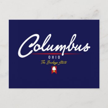 Columbus Script Postcard by TurnRight at Zazzle