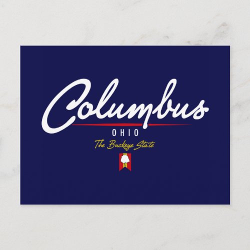 Columbus Script Postcard