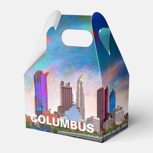 Columbus Skyline Abstract Art Favor Boxes (Front Side)
