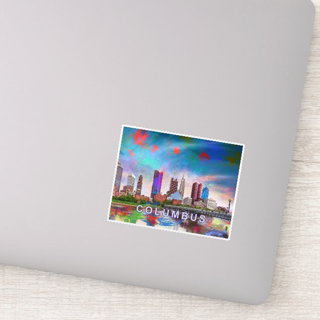 Columbus Skyline Abstract Art  Sticker (Detail)