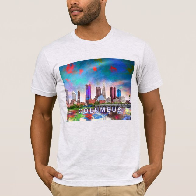 Columbus Skyline Graffiti Art  T-Shirt (Front)