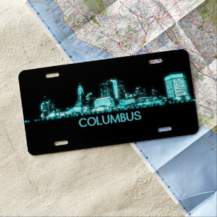 Columbus Skyline License Plate