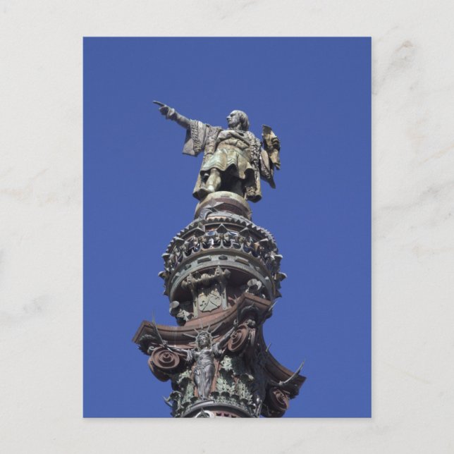 Columbus statue, Barcelona Postcard (Front)