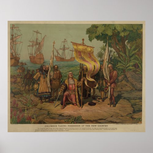 Columbus Taking Possession 1893 Poster