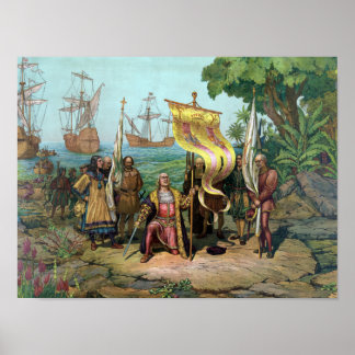 Columbus Taking Possession Of The New Country Poster