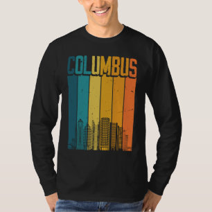 Columbus USA Retro Vintage Sunset Skyline Columbus T-Shirt