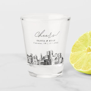 Columbus Wedding Favor Personalized Cheers Shot Glass
