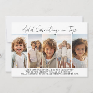 Column 5 Photo Collage - Thin Vertical Modern Grid Holiday Card