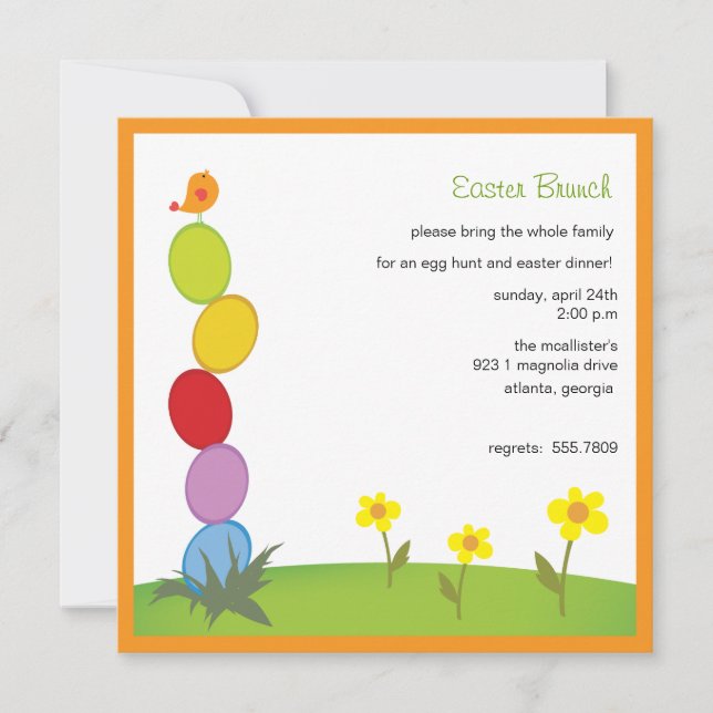 Column of eggs - easter partyinvitations invitation (Front)