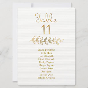Columned Gold effect Table Number 11 Seating Chart