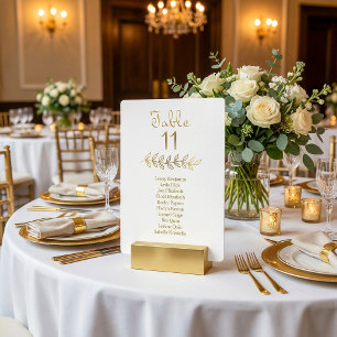 Columned Gold effect Table Number 11 Seating Chart