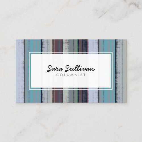 Columnist Retro Stripe Pattern Publishing Business Card