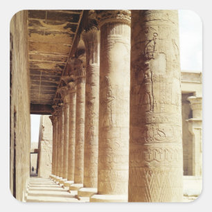 Columns in the Pronaos of the Temple of Horus Square Sticker
