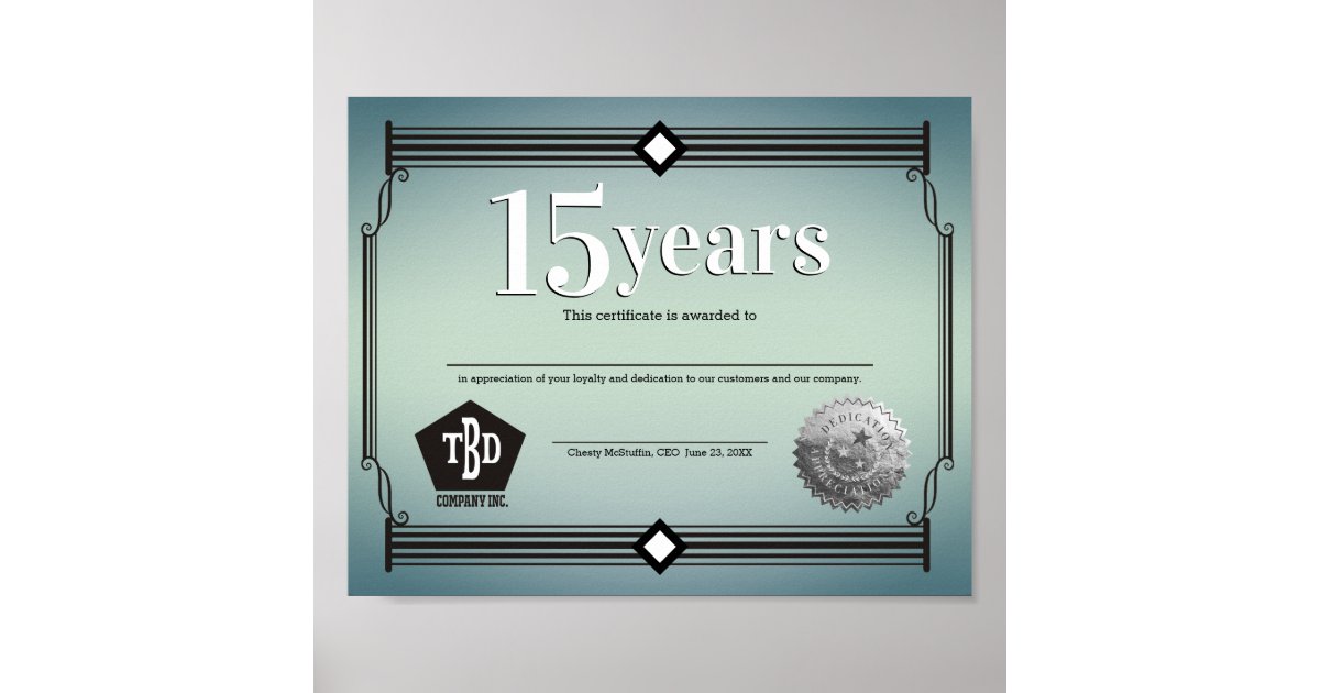 Braided Universal Employee Anniversary Certificate Poster