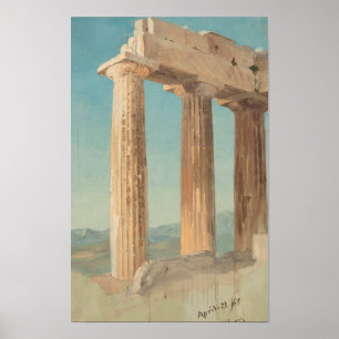 Columns of the Parthenon, Athens, Famous Painting Poster