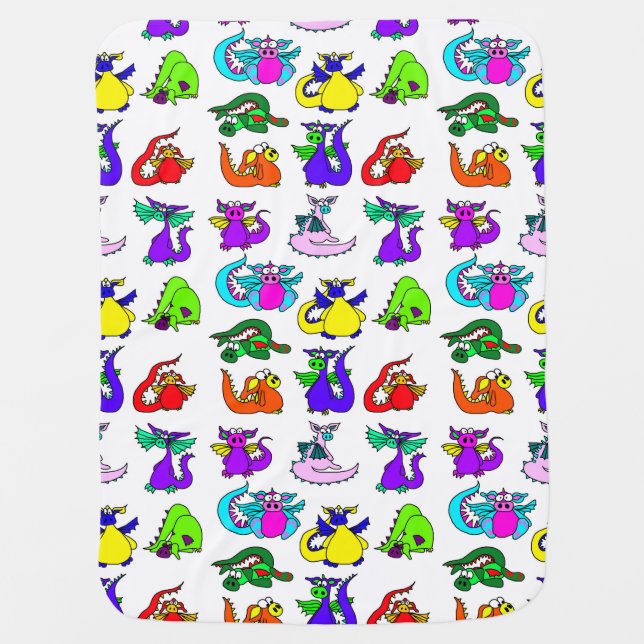 Colurful Dragon Baby Blanket (Front)