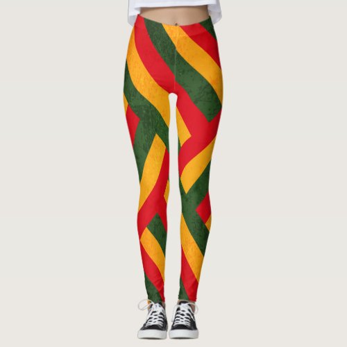 Colurful Geometric Grunge Reggea Texture Leggings