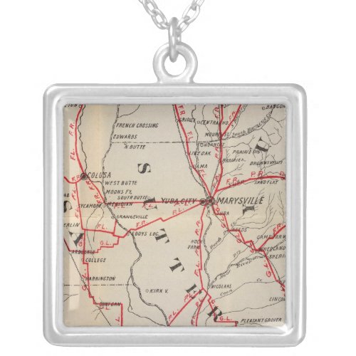 Colusa Yolo Napa Butte Yuba Sutter Solano Silver Plated Necklace