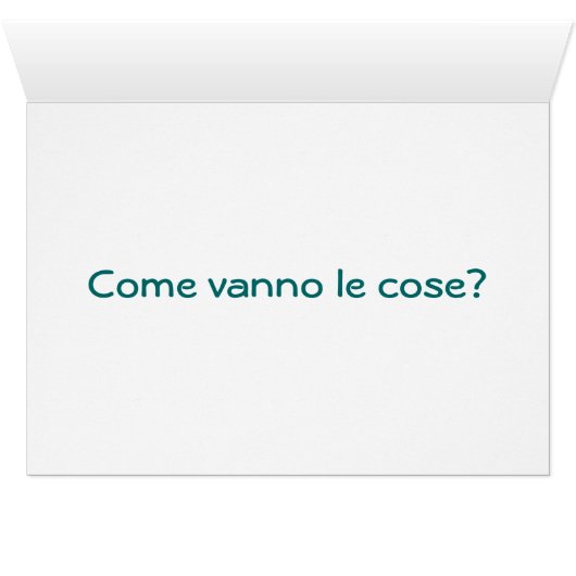 COMA STAI?COME VANNO LE COSE? HOW R U ITALIAN (Inside Horizontal (Bottom))