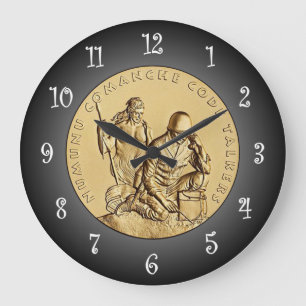 Comanche Code Talkers Bronze Medal ~  Large Clock