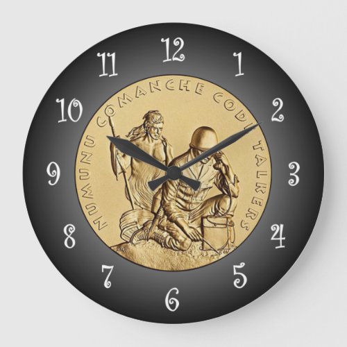 Comanche Code Talkers Bronze Medal   Large Clock