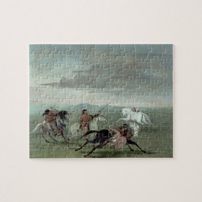Comanche Feats of Martial Horsemanship, 1834 (oil Jigsaw Puzzle (Horizontal)