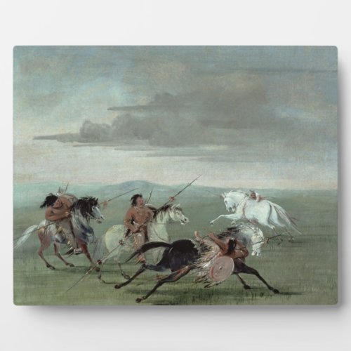 Comanche Feats of Martial Horsemanship 1834 oil Plaque