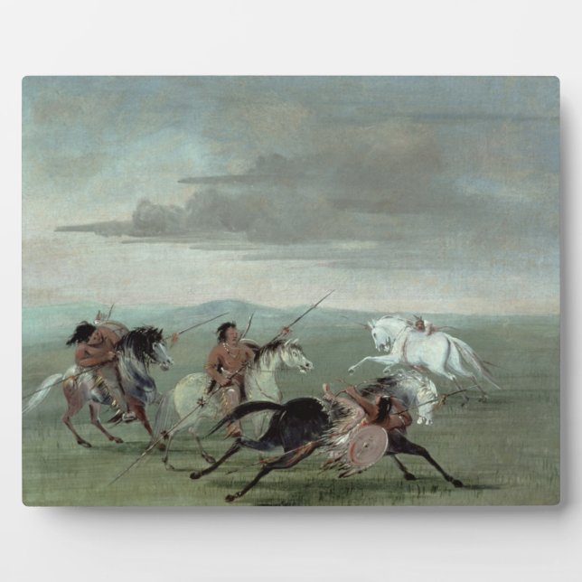 Comanche Feats of Martial Horsemanship, 1834 (oil Plaque (Front)