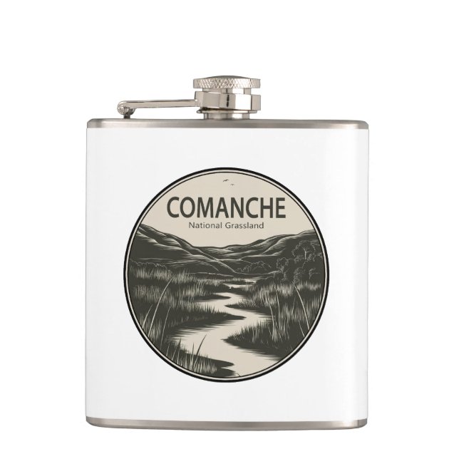 Comanche National Grassland Colorado Stream Flask (Front)