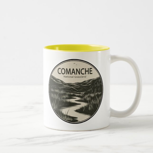 Comanche National Grassland Colorado Stream Two-Tone Coffee Mug (Right)