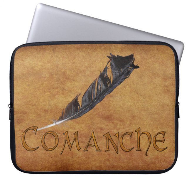 COMANCHE Native American Feather Laptop Sleeve (Front)