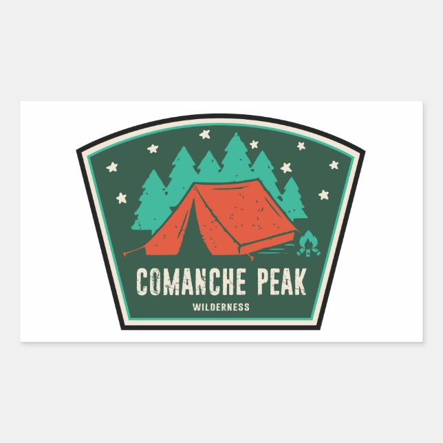 Comanche Peak Wilderness Colorado Camping Rectangular Sticker (Front)