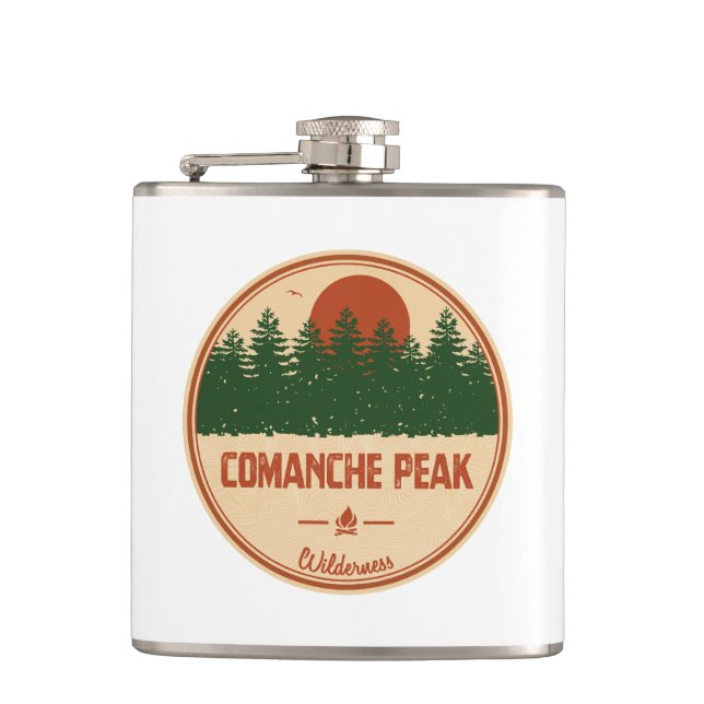 Comanche Peak Wilderness Colorado Flask (Front)