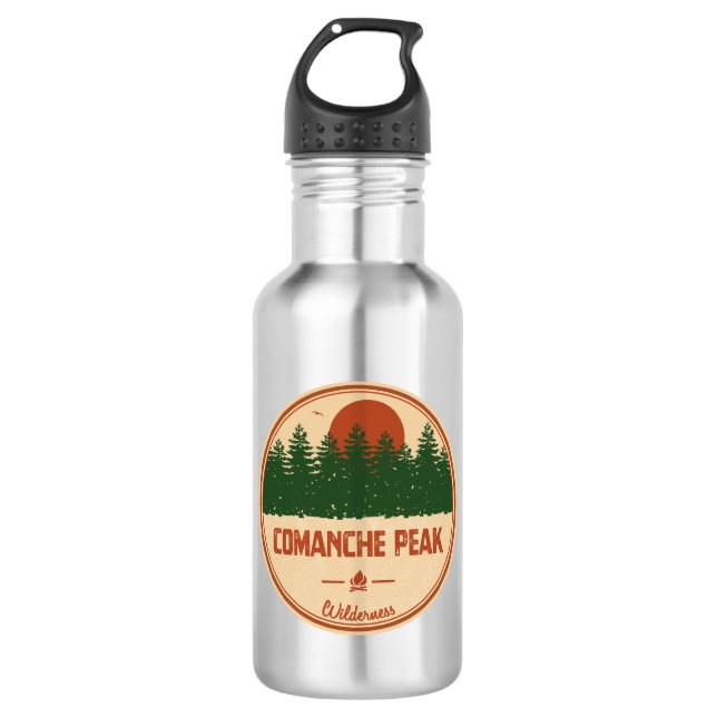 Comanche Peak Wilderness Colorado Stainless Steel Water Bottle (Front)