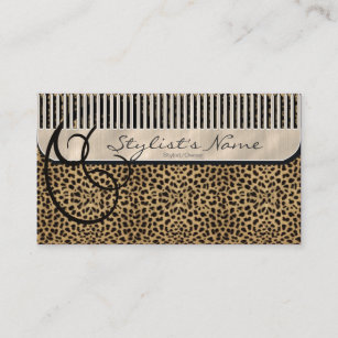 Comb and Curls Leopard ID319 Appointment Card