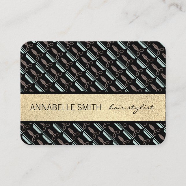 Comb and Shears / Hair Stylist Business Card (Front)