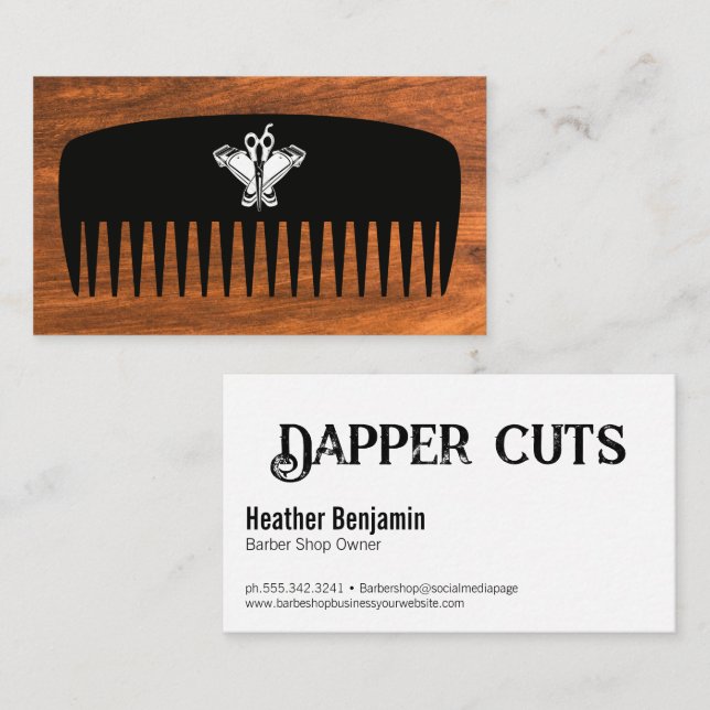 Comb Clippers and Scissors Business Card (Front/Back)