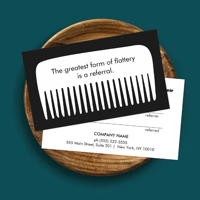 Comb Hair Salon Customer Referral Card | Zazzle