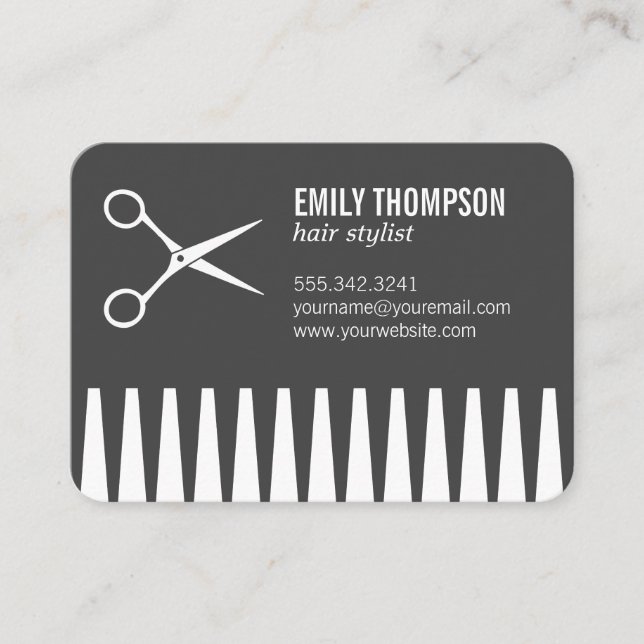 Comb | Hair Stylist Business Card (Front)