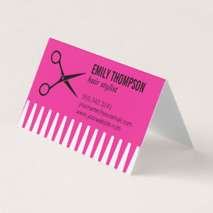 Comb   Hair Stylist (hot pink) Business Card