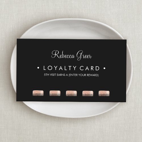 Comb Hairstylist 5 Punch Customer Loyalty Card