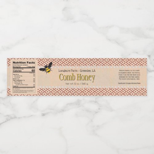 Comb Honey Box Wrap Around Label