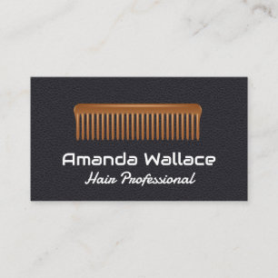 Comb   Leather Background Business Card