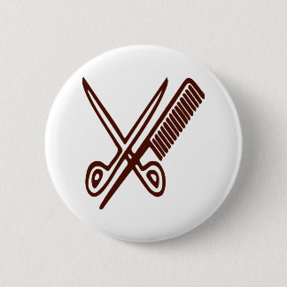 Comb & Scissors - Hairdresser Pinback Button