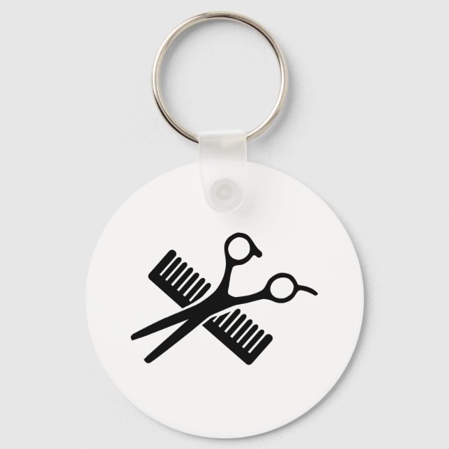 Comb & Scissors Keychain (Front)